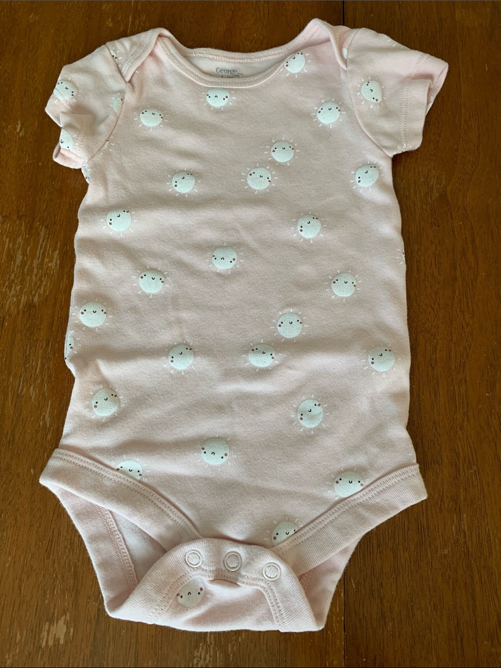 😊FREE😊 NWOT George Pink Baby Girl One-Piece Bodysuit Size 3-6m